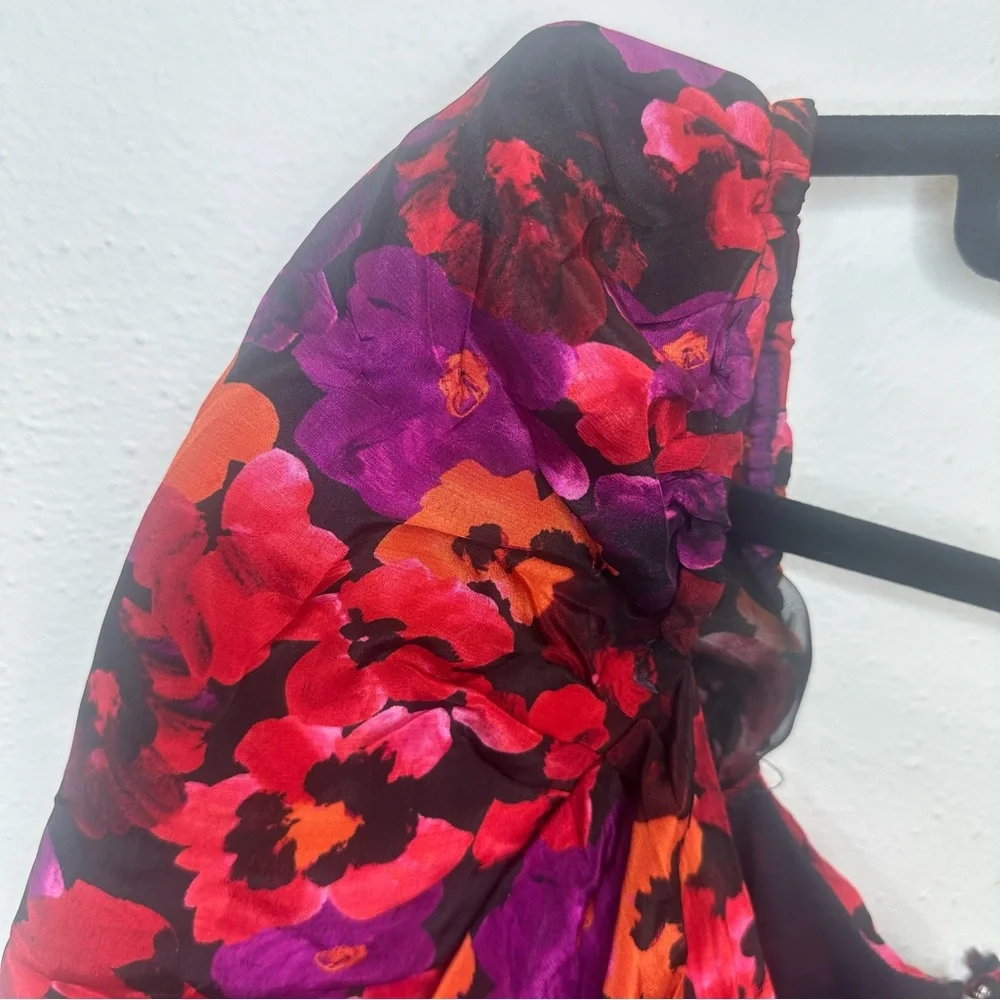 NWT SAYLOR Alouette Painterly Poppy Floral Mini Sweetheart Dress Size Medium - Picture 6 of 14